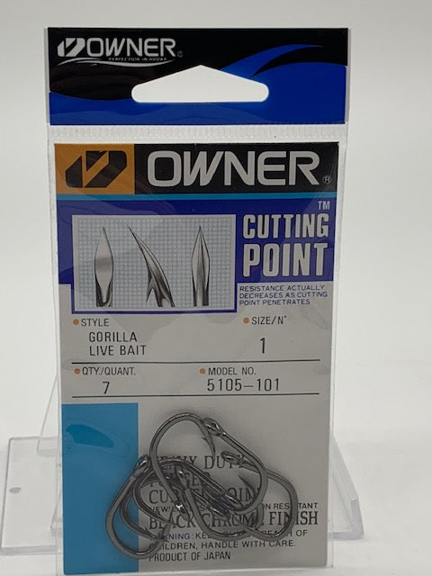 Owner Cutting Point Size 6/0 Aki Hook Salt Water Special Black