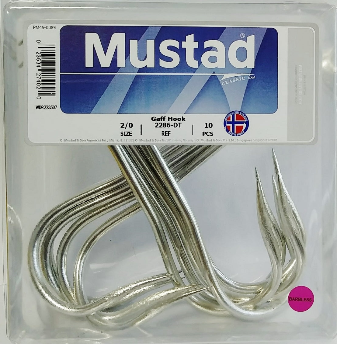 100 Mustad 37160 2X Nickel Kahle Fish Hooks size 2/0 - 100 hooks